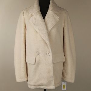 Joujou yellow teddy oversized coat